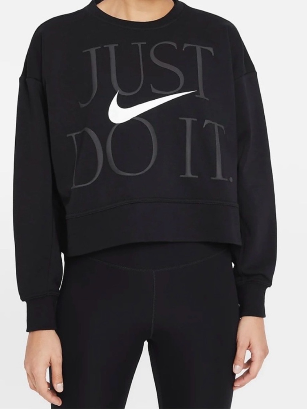 Nike Black Dri-FIT Sweatshirt with White Swoosh Tag